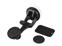 Support voiture magn?que (aimant?pour smartphones - Fixation sur pare-brise par ventouse - Rotation 360? - Noir - Livr?vec plaque m?llique ?oller sur le smartphone ou sur sa coque de protection DY-DU3270