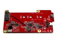 StarTech.com Convertisseur USB vers mSATA pour Raspberry Pi et les cartes de développement - Adaptateur USB vers mini SATA - Contrôleur de stockage - M.2 Card - USB 2.0 - rouge PIB2M21