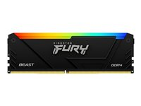 Kingston FURY Beast RGB - DDR4 - module - 8 Go - DIMM 288 broches - 2666 MHz - CL16 - 1.2 V - mémoire sans tampon - on-die ECC - noir KF426C16BB2A/8