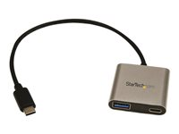 StarTech.com Hub USB C - 2 ports - USB 3.0 - Power Delivery - USB-C vers USB-A et USB-C - Concentrateur USB Type-C - Hub multiport USB - Concentrateur (hub) - 2 x SuperSpeed USB 3.0 - de bureau HB30C1A1CPD
