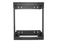 StarTech.com 12U 19" Wall Mount Network Rack, Adjustable Depth 12-20" 2 Post Open Frame Server Room Rack for AV/Data/ IT Communication/Computer Equipment/Switch with Cage Nuts & Screws - 12U Adjustable Rack (RK12WALLOA) - Rack - montable sur mur - noir - 12U - 20" RK12WALLOA