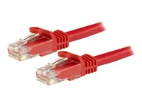 StarTech.com Câble réseau Cat6 Gigabit UTP sans crochet de 3m - Cordon Ethernet RJ45 anti-accroc - Câble patch Mâle / Mâle - Rouge - Cordon de raccordement - RJ-45 (M) pour RJ-45 (M) - 3 m - UTP - CAT 6 - moulé, sans crochet - rouge N6PATC3MRD