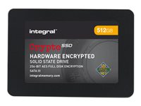 Integral Crypto SSD Hardware Encrypted FIPS 140-2 - SSD - chiffré - 512 Go - interne - 2.5" (dans un support de 3,5") - SATA 6Gb/s - mémoire tampon : 512 Mo - FIPS 140-2, AES 256 bits INSSD512GS625M7CR140