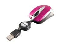 Verbatim Go Mini Optical Travel Mouse - Souris - droitiers et gauchers - optique - 3 boutons - filaire - USB - rose chaud 49021