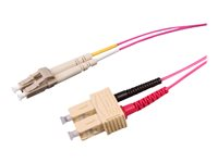 Uniformatic - Câble réseau - SC multi-mode (M) pour LC multi-mode (M) - 1 m - fibre optique - 50 / 125 microns - OM4 - sans halogène - rose / fuchsia 21321