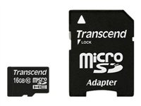 Transcend - Carte mémoire flash (adaptateur microSDHC - SD inclus(e)) - 16 Go - Class 10 - micro SDHC TS16GUSDHC10
