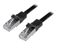 StarTech.com Câble réseau Cat6 blindé SFTP sans crochet - 50 cm Noir - Cordon Ethernet RJ45 anti-accroc - Câble patch - Cordon de raccordement - RJ-45 (M) pour RJ-45 (M) - 50 cm - SFTP / 50 micromètres - CAT 6 - moulé, sans crochet - noir N6SPAT50CMBK