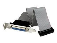 StarTech.com Cable adaptateur de carte mere a faible encombrement avec port parallele, 40 cm, avec support - DB25 (F) vers IDC26 - Panneau parallèle - DB-25 (F) pour IDC 26 broches (F) - 40.64 cm - gris PLATE25F16LP