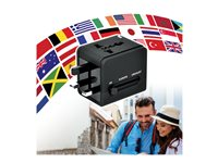 PORT World Travel Adapter - Adaptateur secteur - 2.1 A - 2 connecteurs de sortie (USB) 900026