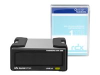 Overland-Tandberg RDX QuikStor - Lecteur de disque - cartouche RDX - SuperSpeed USB 3.0 - externe - noir - avec Cartouche 1 To 8864-RDX