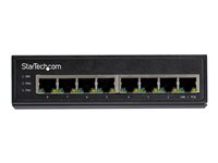 StarTech.com Switch Industriel PoE Gigabit 8 Ports - 30W - Repartiteur Power Over Ethernet - Switch PoE+ GbE Non Géré - Commutateur Réseau Gigabit Haute Puissance - IP-30/-40 à 75°C (IESC1G50UP) - Commutateur - non géré - 8 x 10/100/1000 (PoE+) - Montage sur rail DIN, fixation murale - PoE+ (200 W) - Tension CC IESC1G80UP