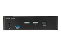 StarTech.com KVM switch écran clavier souris USB à 2 ports DisplayPort 4K 60 Hz - Commutateur KVM DP 1.2 avec hub USB 3.0 (SV231DPU34K) - Commutateur écran-clavier-souris/audio/USB - 2 x KVM / audio / USB - de bureau - Conformité TAA SV231DPU34K