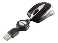 Verbatim Go Mini Optical Travel Mouse - Souris - droitiers et gauchers - optique - filaire - USB - noir 49020