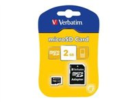 Verbatim - Carte mémoire flash (adaptateur SD inclus(e)) - 2 Go - micro SD 43965