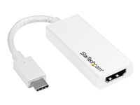 StarTech.com Adaptateur vidéo USB-C vers HDMI - Convertisseur Type-C vers HDMI - Compatible Thunderbolt 3 - 4K 30 Hz - Blanc (CDP2HDW) - Adaptateur vidéo externe - USB-C - HDMI - blanc - pour P/N: TB3DK2DPPD, TB3DK2DPPDUE, TB3DK2DPW, TB3DK2DPWUE, TB3DKDPMAW, TB3DKDPMAWUE CDP2HDW