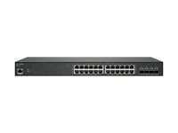 SonicWall Switch SWS14-24 - Commutateur - Géré - 24 x 10/100/1000 + 4 x 10 Gigabit SFP+ - Montable sur rack - avec Support 24x7 de 3 ans 02-SSC-8374