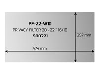 PORT Professional - Filtre anti-indiscrétion - Largeur 22,1" - noir opaque 900221