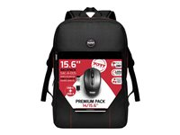 PORT Designs - Premium Pack - sac à dos pour ordinateur portable - 14" - 15.6" - avec souris optique sans fil 1 000 dpi USB-C et USB-A 501901