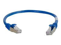 C2G Cat6a Booted Shielded (STP) Network Patch Cable - Cordon de raccordement - RJ-45 (M) pour RJ-45 (M) - 15 m - STP - CAT 6a - moulé, sans crochet, bloqué - bleu 89928