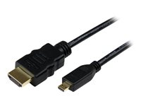StarTech.com Câble HDMI haute vitesse avec Ethernet 0,5 m - HDMI vers HDMI Micro - M/M - Câble HDMI avec Ethernet - HDMI mâle pour 19 pin micro HDMI Type D mâle - 50 cm - noir HDADMM50CM