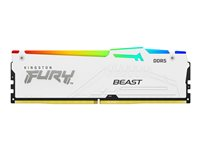 Kingston FURY Beast RGB - DDR5 - module - 16 Go - DIMM 288 broches - 5200 MHz / PC5-41600 - CL40 - 1.25 V - mémoire sans tampon - on-die ECC - blanc KF552C40BWA-16