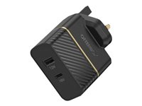 OtterBox Wall Charger - Adaptateur secteur - 18 Watt - 3 A - PD 3.0 - 2 connecteurs de sortie (USB, 24 pin USB-C) - noir scintillant 78-52548