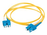 C2G SC-SC 9/125 OS1 Duplex Singlemode PVC Fiber Optic Cable (LSZH) - Cordon de raccordement - mode unique SC (M) pour mode unique SC (M) - 2 m - fibre optique - duplex - 9 / 125 micromètres - OS1 - sans halogène - jaune 85569