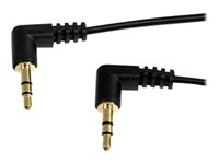 StarTech.com Câble audio stéréo Mini-Jack 3,5mm slim à angle droit de 1,8 m - Mini-Jack coudé vers Mini-Jack coudé - M/M - Noir - Câble audio - mini-phone stereo 3.5 mm mâle pour mini-phone stereo 3.5 mm mâle - 1.8 m - noir MU6MMS2RA