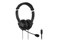 Kensington Hi-Fi USB-C Headphones with Mic - Micro-casque - sur-oreille - filaire - USB-C - noir K97457WW