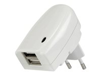 Uniformatic - Adaptateur secteur - 5 Watt - 1 A - 2 connecteurs de sortie (USB) 46922