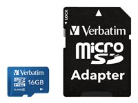 Verbatim - Carte mémoire flash (adaptateur microSDHC - SD inclus(e)) - 16 Go - Class 10 - microSDHC UHS-I 44043