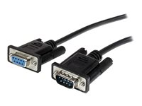 StarTech.com Cable serie DB9 RS232 en liaison directe de 2 m - Noir - M/F - Rallonge de câble série - DB-9 (M) pour DB-9 (F) - 2 m - noir - pour P/N: 1P3FPC-USB-SERIAL, IC232TTL, ICUSB2324I, ICUSB232D, ICUSB232V2, SV1108IPPWGB MXT1002MBK