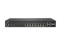 SonicWall Switch SWS12-10FPOE - Commutateur - Géré - 10 x 10/100/1000 (PoE+) + 2 x Gigabit SFP - de bureau - PoE+ (130 W) - avec 1 an de support 24 x 7 02-SSC-8370