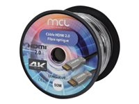MCL - Câble HDMI avec Ethernet - HDMI mâle pour HDMI mâle - 50 m - fibre optique - noir - support 4K, actif MC385FO-50M