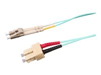 Uniformatic - Câble réseau - SC multi-mode (M) pour LC multi-mode (M) - 2 m - fibre optique - 50 / 125 microns - OM3 - sans halogène - aqua 21222