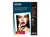 Epson Archival Matte Paper - Mat - A4 (210 x 297 mm) - 189 g/m² - 50 feuille(s) papier - pour SureColor SC-P700, P900, T2100, T3100, T3405, T5100, T5400, T5405; WorkForce Pro WF-C5790 C13S041342