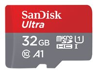 SanDisk Ultra - Carte mémoire flash (adaptateur microSDHC - SD inclus(e)) - 32 Go - A1 / UHS-I U1 / Class10 - microSDHC UHS-I SDSQUA4-032G-GN6TA