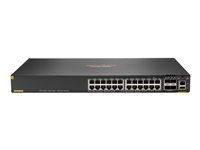 HPE Aruba Networking CX 6200F 24G 4SFP Switch - Commutateur - distance max. d'empilage de 10 km - C3 - Géré - 24 x 10/100/1000 + 4 x 100/1000 SFP - de l'avant et du côté vers l'arrière - Montable sur rack - pour CX 6200F 48G 4SFP Switch S0M81A