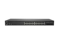 SonicWall Switch SWS14-24FPOE - Commutateur - Géré - 24 x 10/100/1000 (PoE+) + 4 x 10 Gigabit SFP+ - Montable sur rack - PoE+ (410 W) - avec 1 an de support 24 x 7 02-SSC-8377