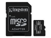 Kingston Canvas Select Plus - Carte mémoire flash (adaptateur microSDHC - SD inclus(e)) - 32 Go - A1 / Video Class V10 / UHS Class 1 / Class10 - microSDHC UHS-I SDCS2/32GB