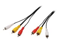 Uniformatic - Câble vidéo/audio - vidéo / audio composite - phono RCA x 3 mâle pour phono RCA x 3 mâle - 1.8 m 40402